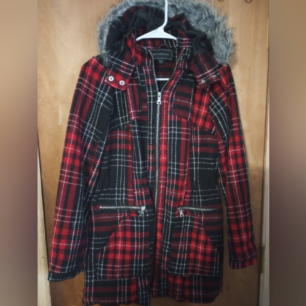 Weatherproof Women's Red and Black Plaid Jacket